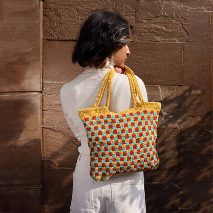 Checkered Shoulder crochet Bag