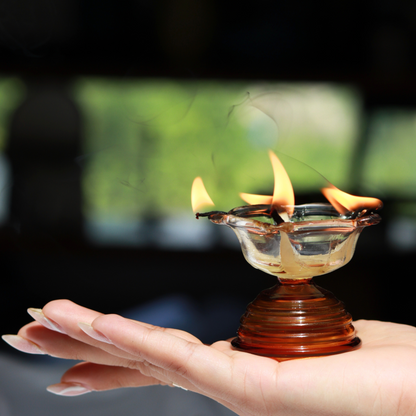 Short Glass Diya