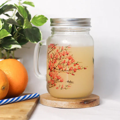 Pink Magnolias Mason Jar