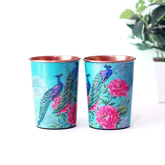The Royal Peacock Copper Tumblers - Set of 2