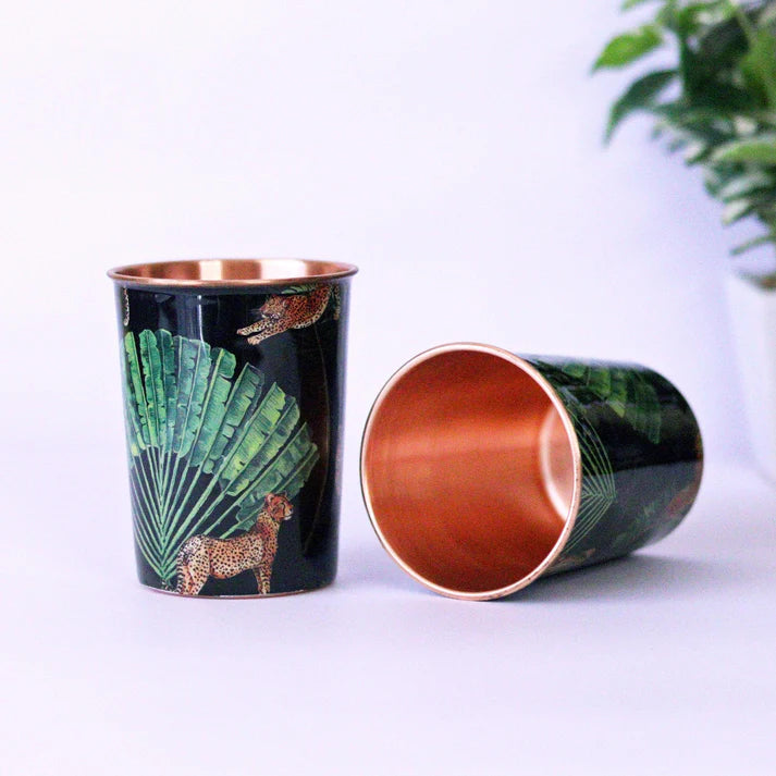 The Leopard Print Copper Tumblers - Set of 2