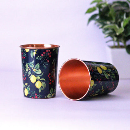 Zesty Lemon Copper Tumblers (Set of 2)