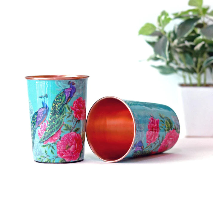 The Royal Peacock Copper Tumblers - Set of 2