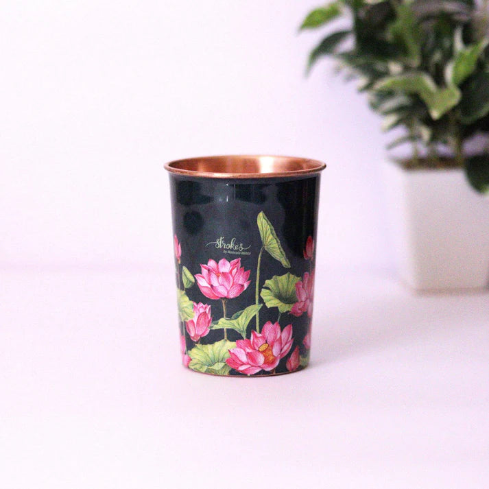 Lotus Field Copper Tumblers (Set of 2)