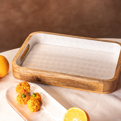 Pearl Enamel Serving Tray