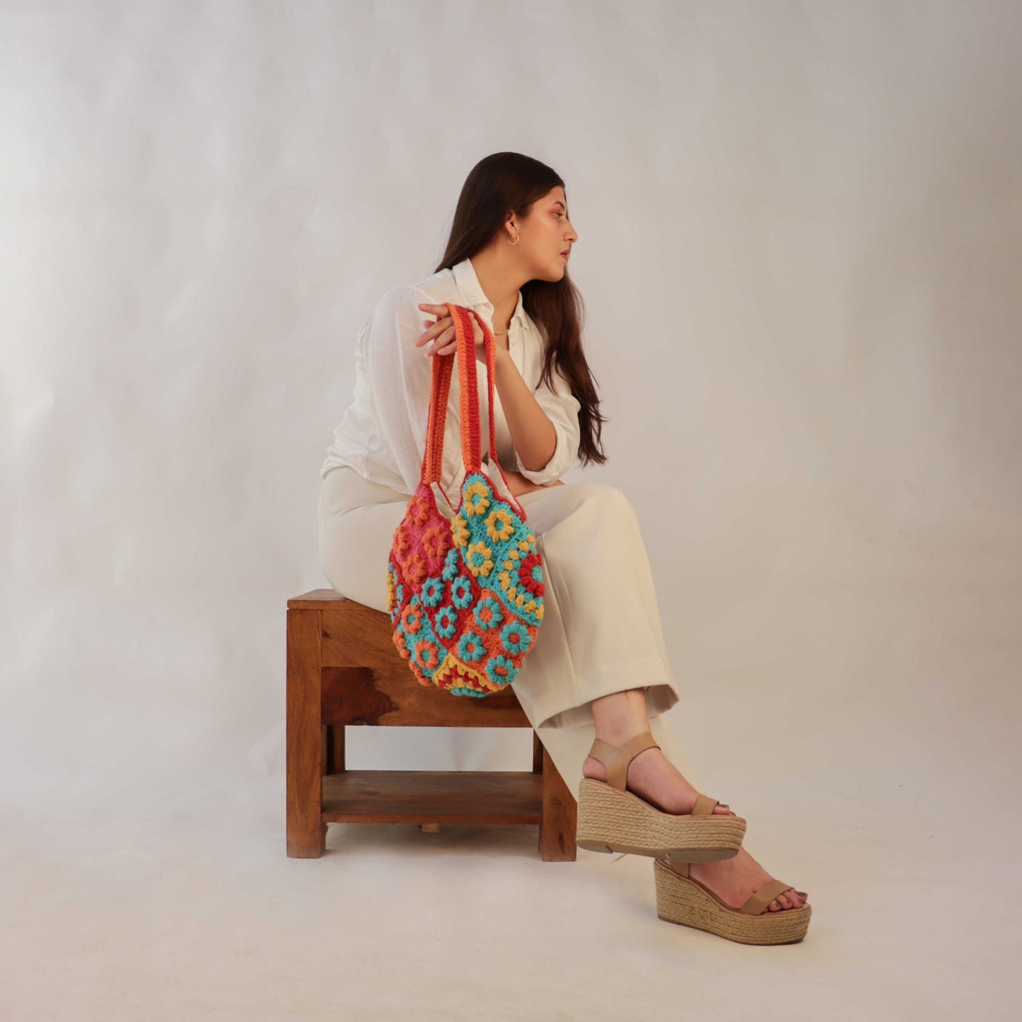 The Floral crochet Tote Bag