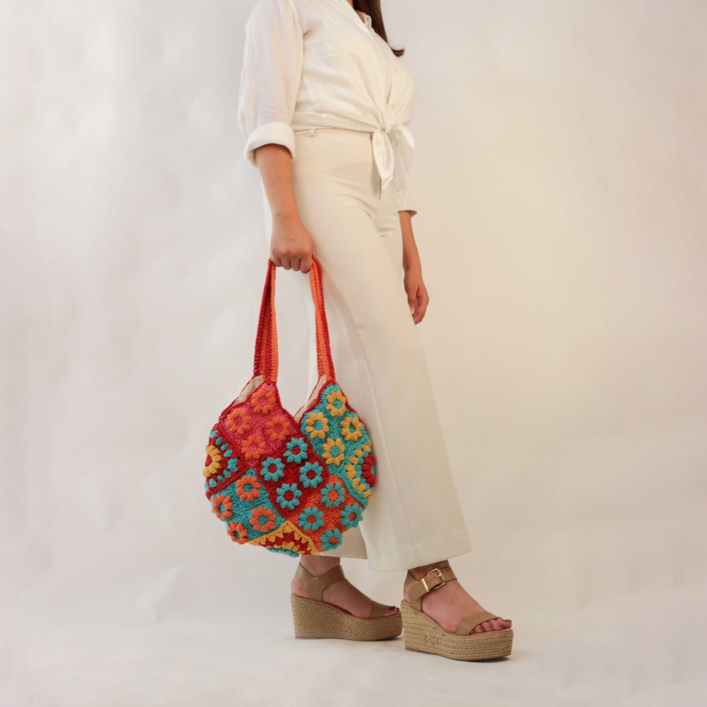 The Floral crochet Tote Bag