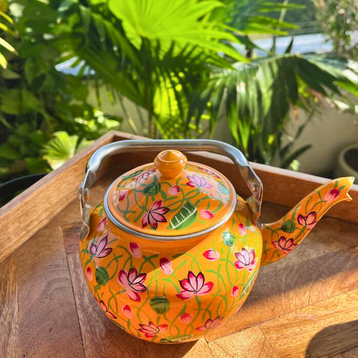 Lotus Pichwai Tea Pot