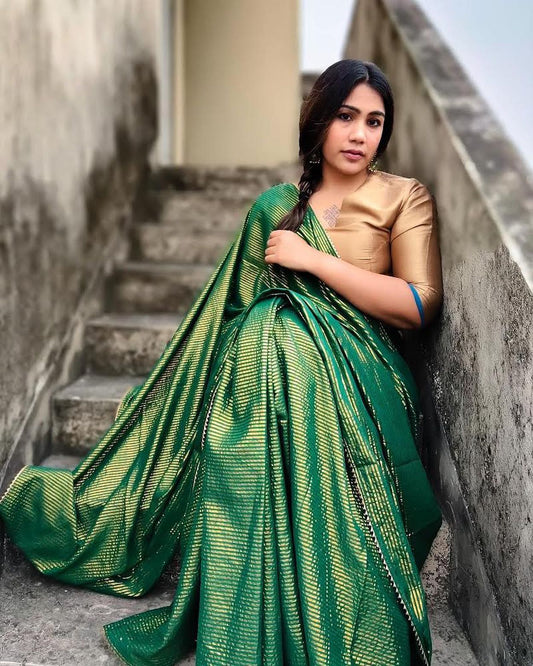 Saira Zari Golden Gota Border Saree