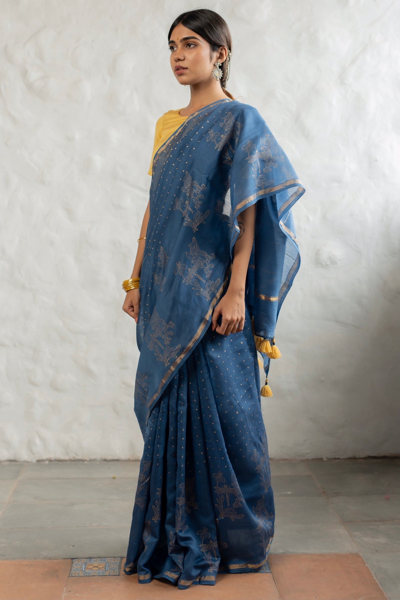 Neela Chanderi Saree