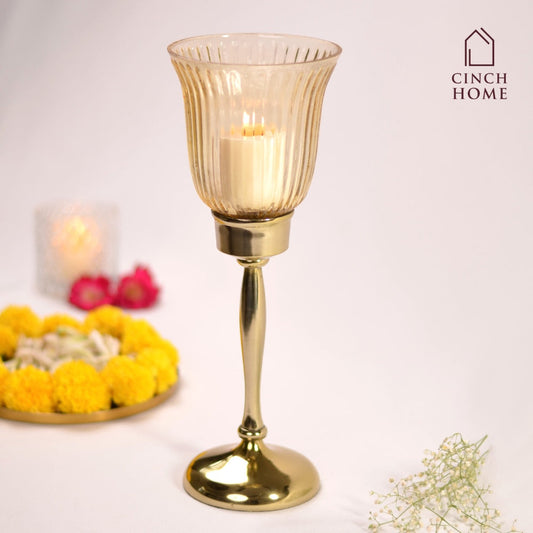 Enhance Ribbed Candle Holder | Hurricane