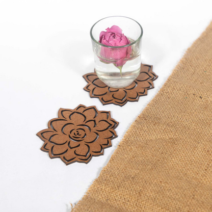 Lotus Wooden Coaster (Set of 6)