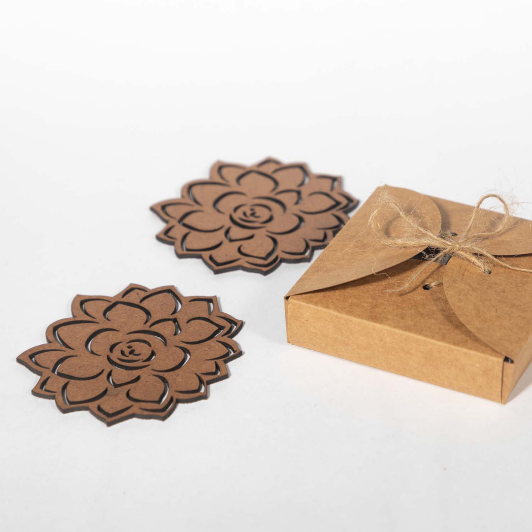 Lotus Wooden Coaster (Set of 6)