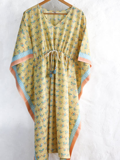 Kaftan Birdies In Yellow