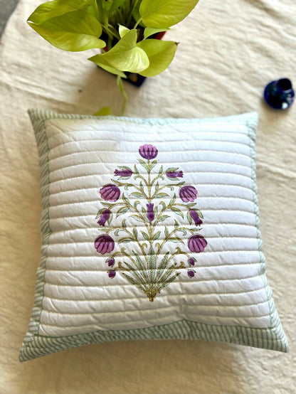 Quilted Cushion Cover| Mystic Meadows