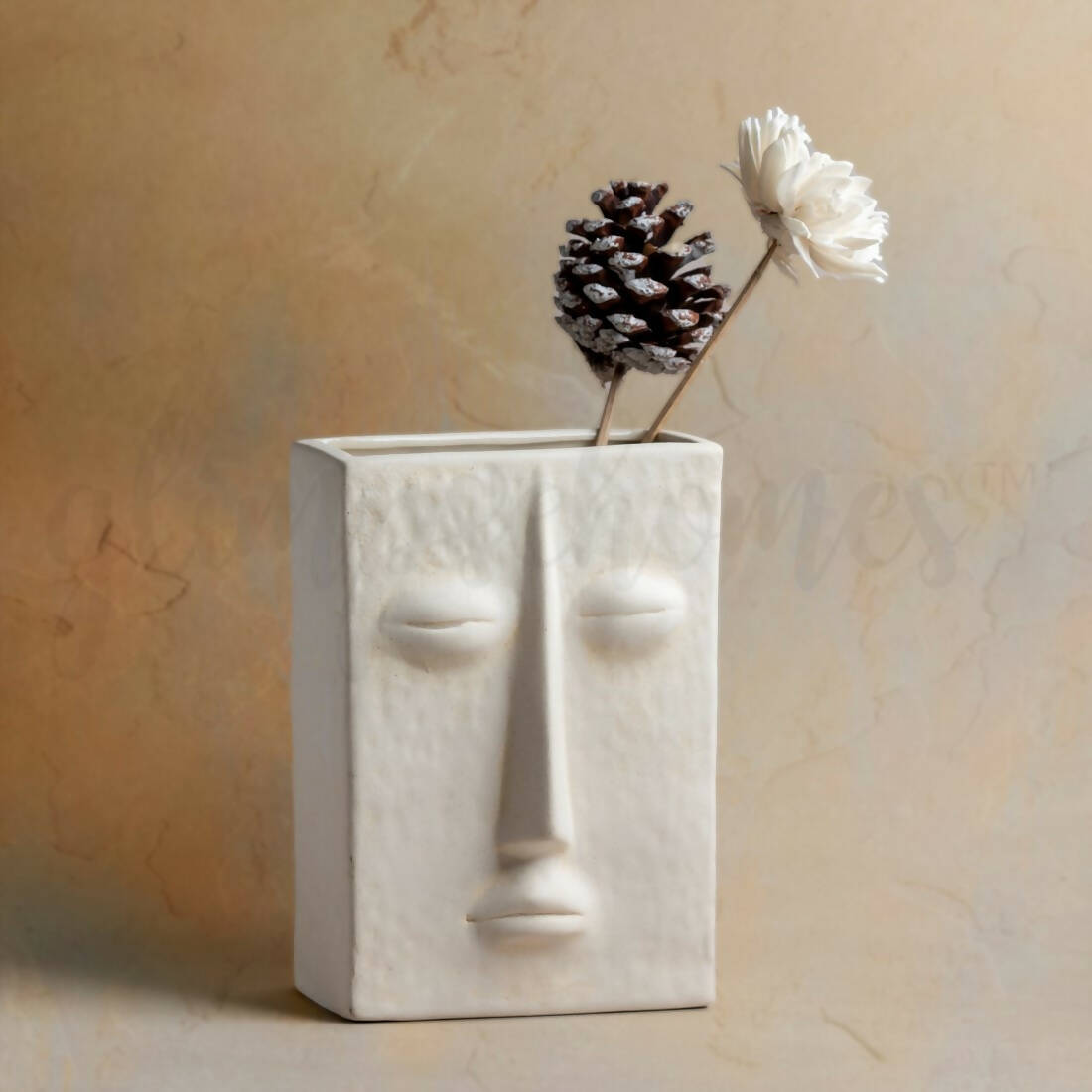 Set of 2 Face Vases (Rectangular)