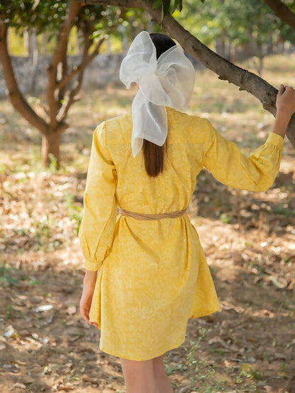 Sunny Side Up Tunic- Yellow Hand Block Printed Cotton Tunic Top