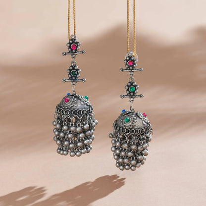 Oxidized Afghani Fitoor Jhumkas / Jhumki Earrings