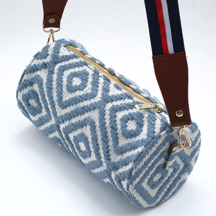 Powder Blue Barrel Sling Bag