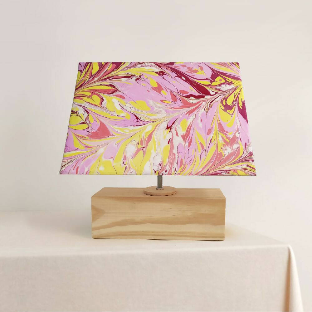 Modern Table Lamp - Marbling | Yellow and Magenta