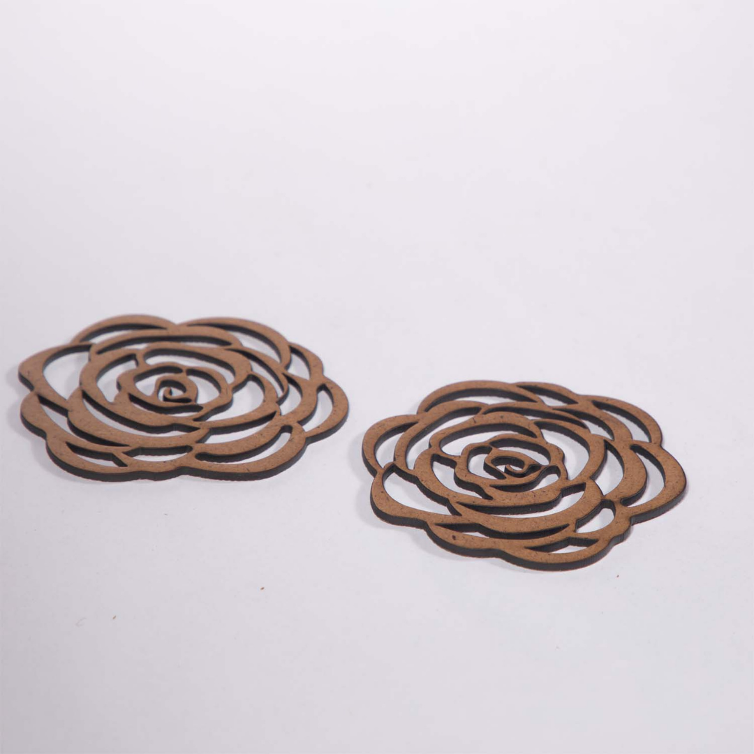 Rose Wooden Coaster (Set of 6)