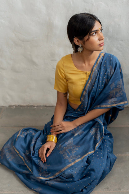 Neela Chanderi Saree