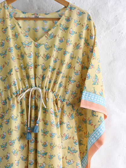 Kaftan Birdies In Yellow