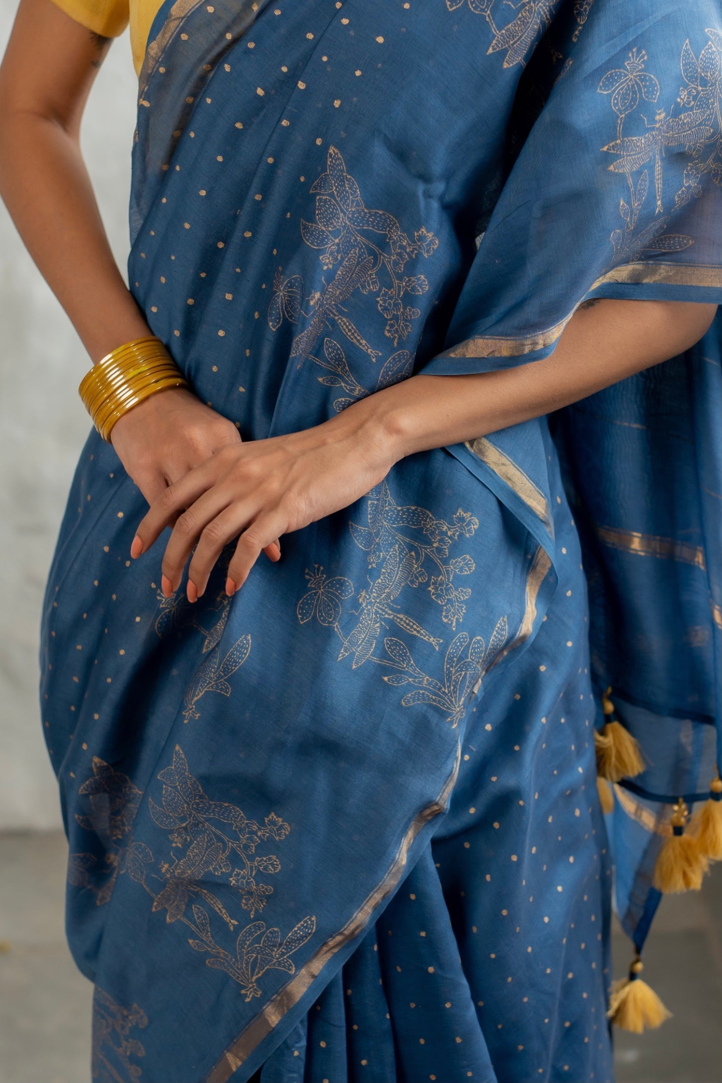 Neela Chanderi Saree