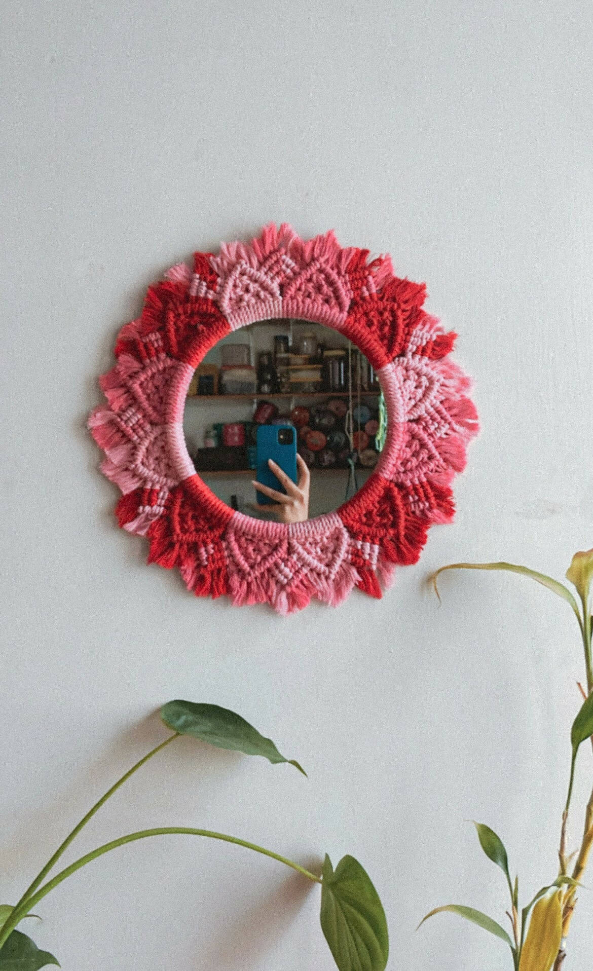 Macrame mirror store