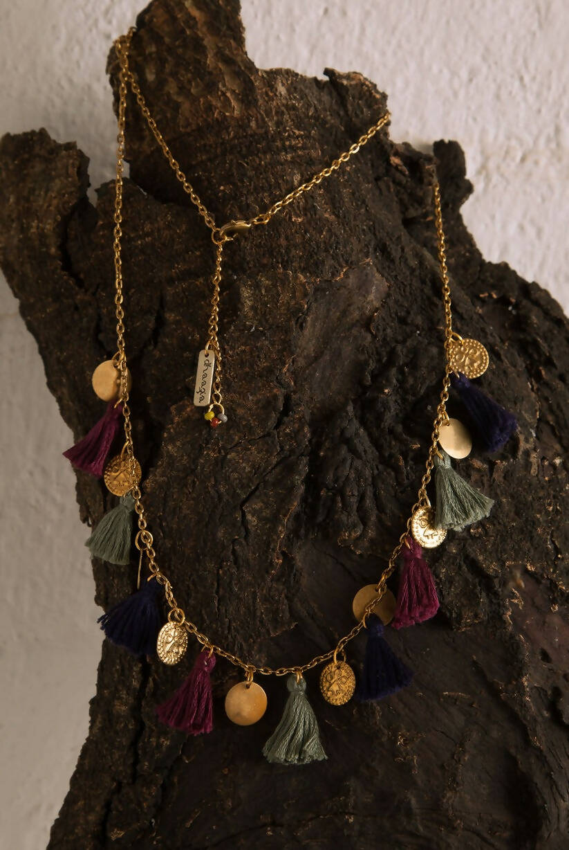 Vintage Wine Tassel necklace
