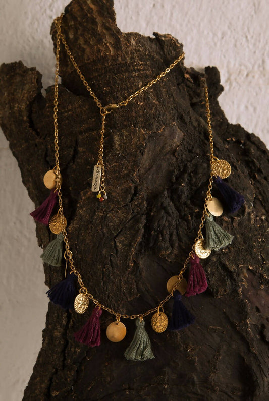 Vintage Wine Tassel necklace