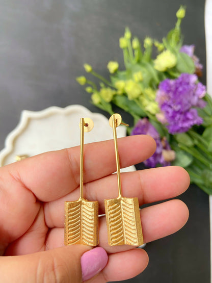 Golden Palindrome Earrings