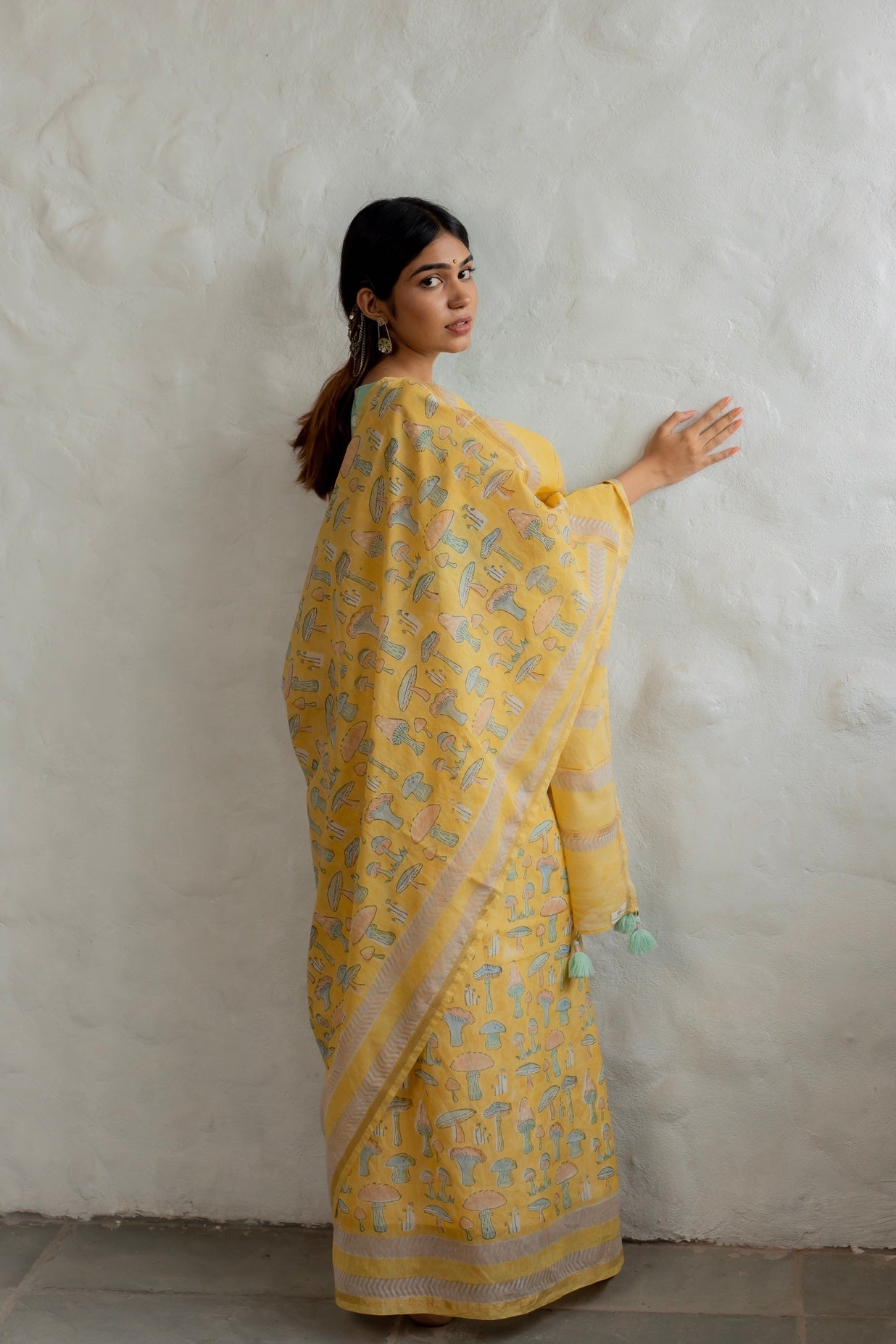 Buy Yellow Zariwork Chanderi Saree - Koskii