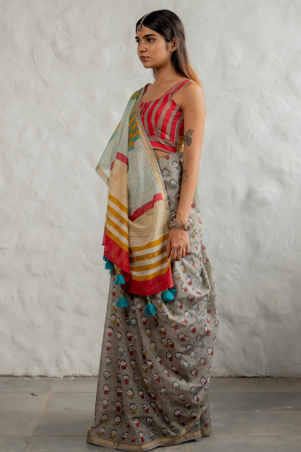 Bold Boomai Chanderi Saree