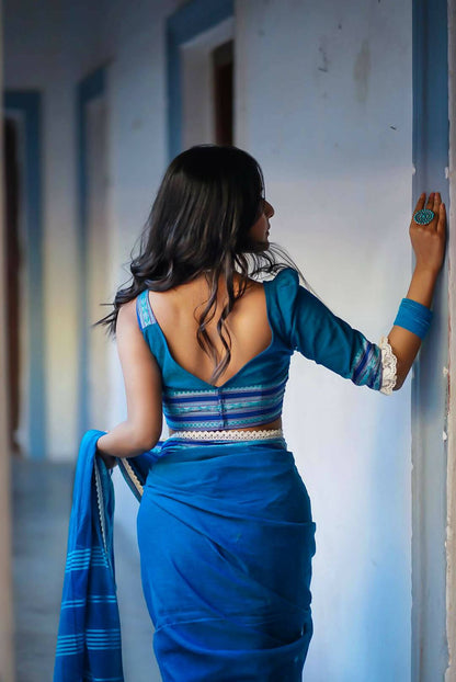 Diamond in the Blue Sea Saree