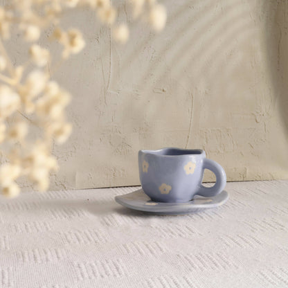 Daisy Cup Saucer - Blue