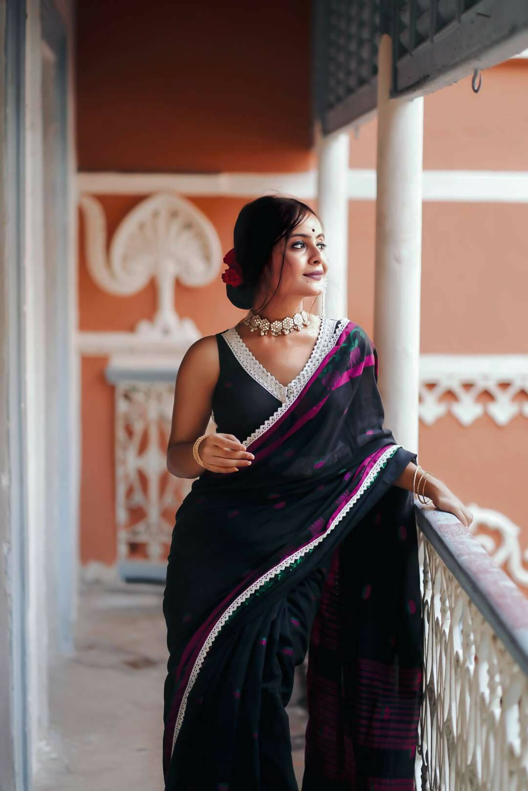 Black Shine Saree