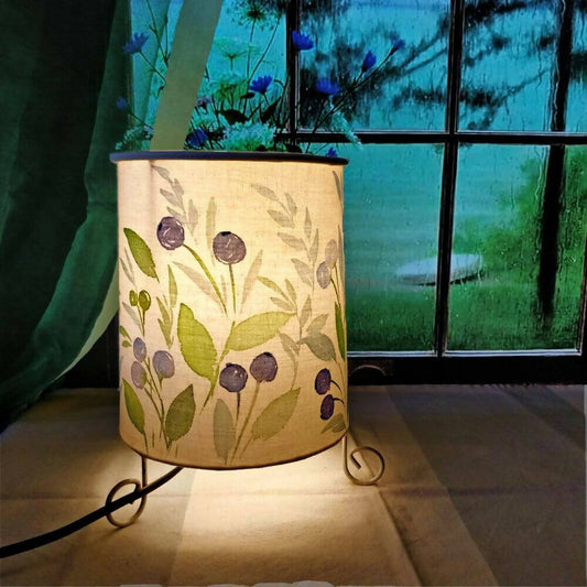 Cylinder Table Lamp - Olives Lamp Shade with Lid