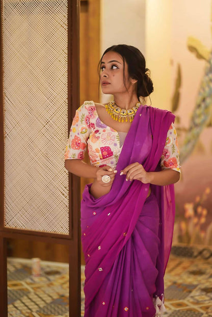 Purple Bee Saree