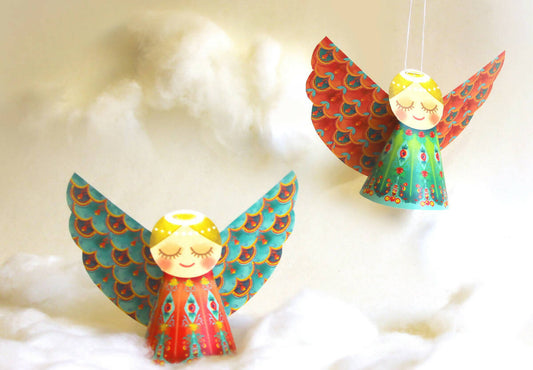 Set Of 6 Paper Angels DIY Paper Craft