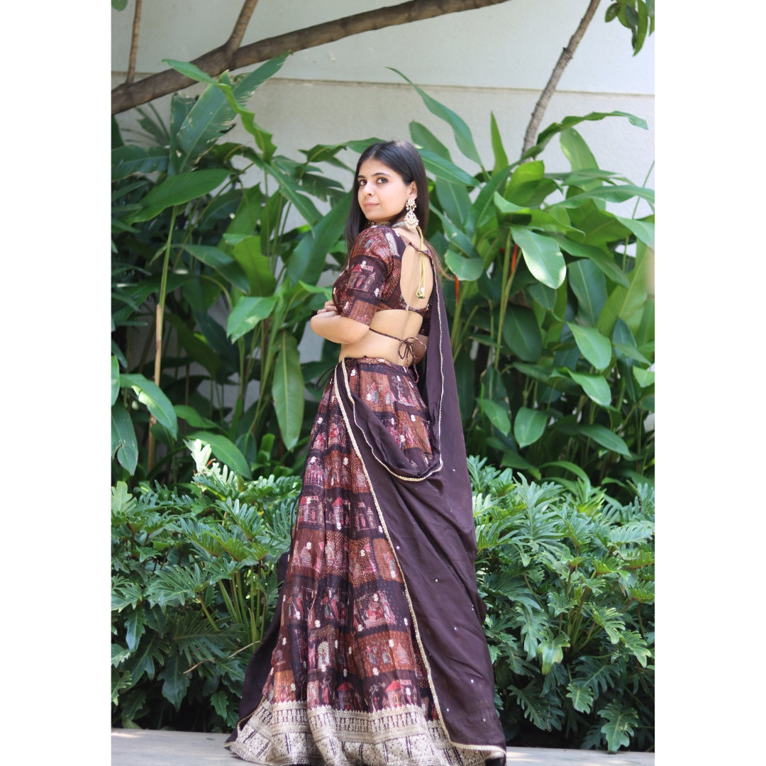 Saanjh Printed Lehenga Set