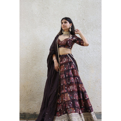 Saanjh Printed Lehenga Set