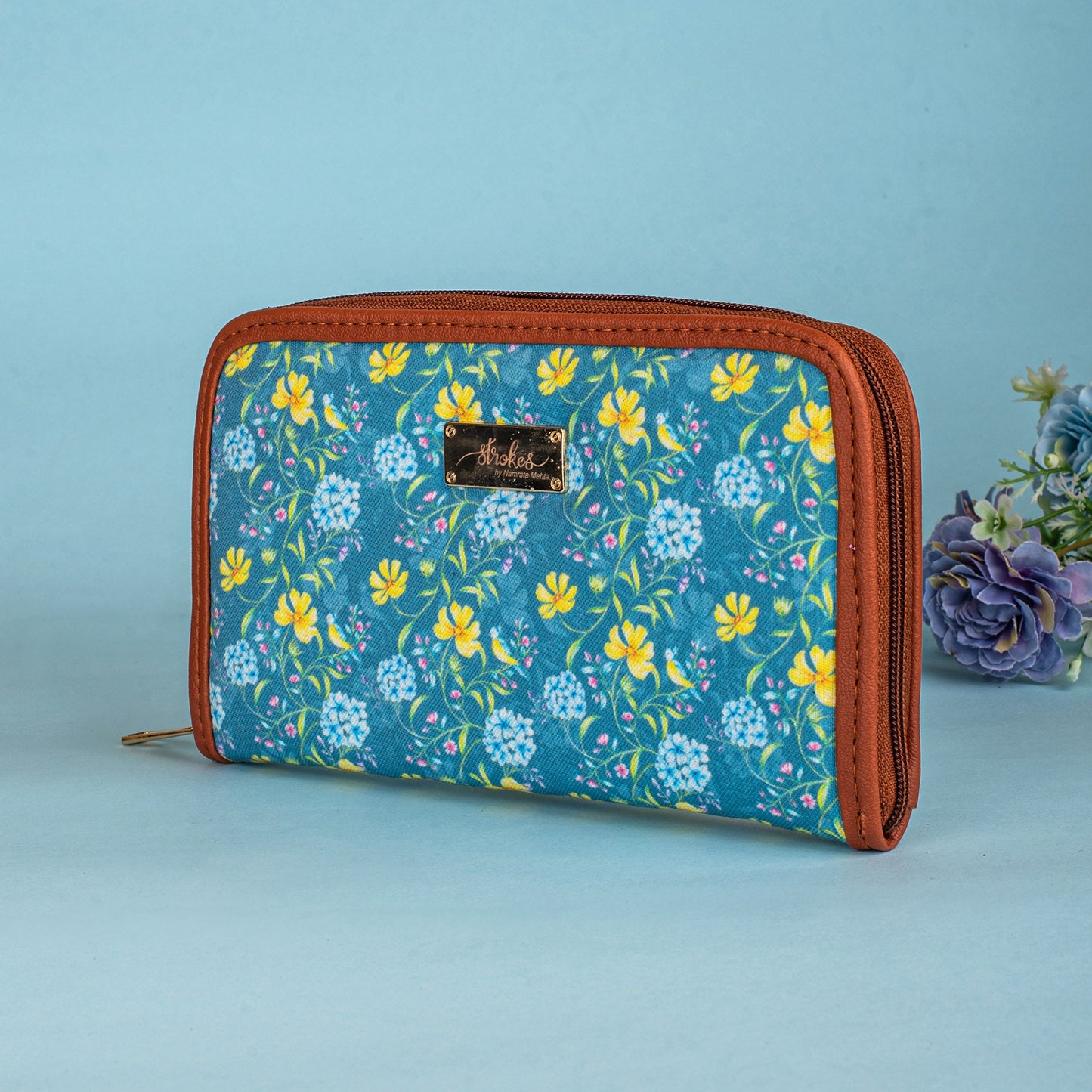 Vintage Blooms Zipper Wallet