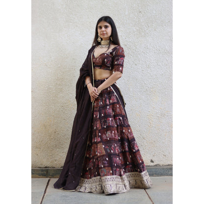 Saanjh Printed Lehenga Set