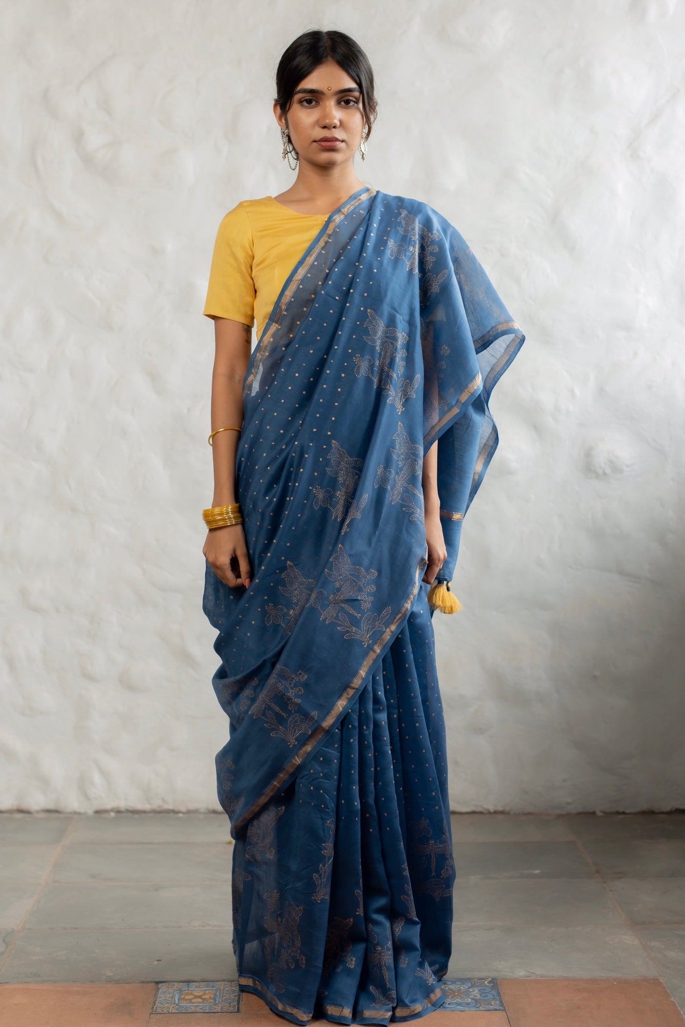 Neela Chanderi Saree