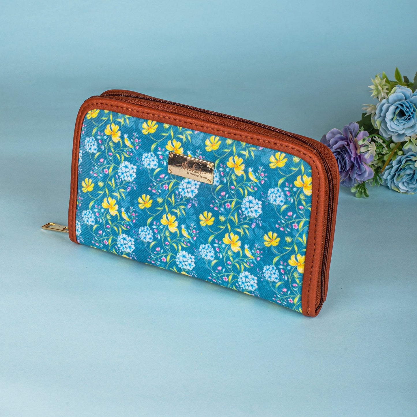 Vintage Blooms Zipper Wallet