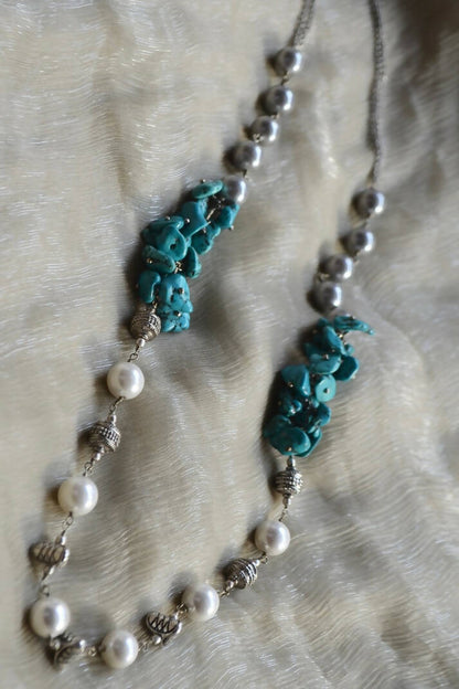 Turquoise cluster necklace