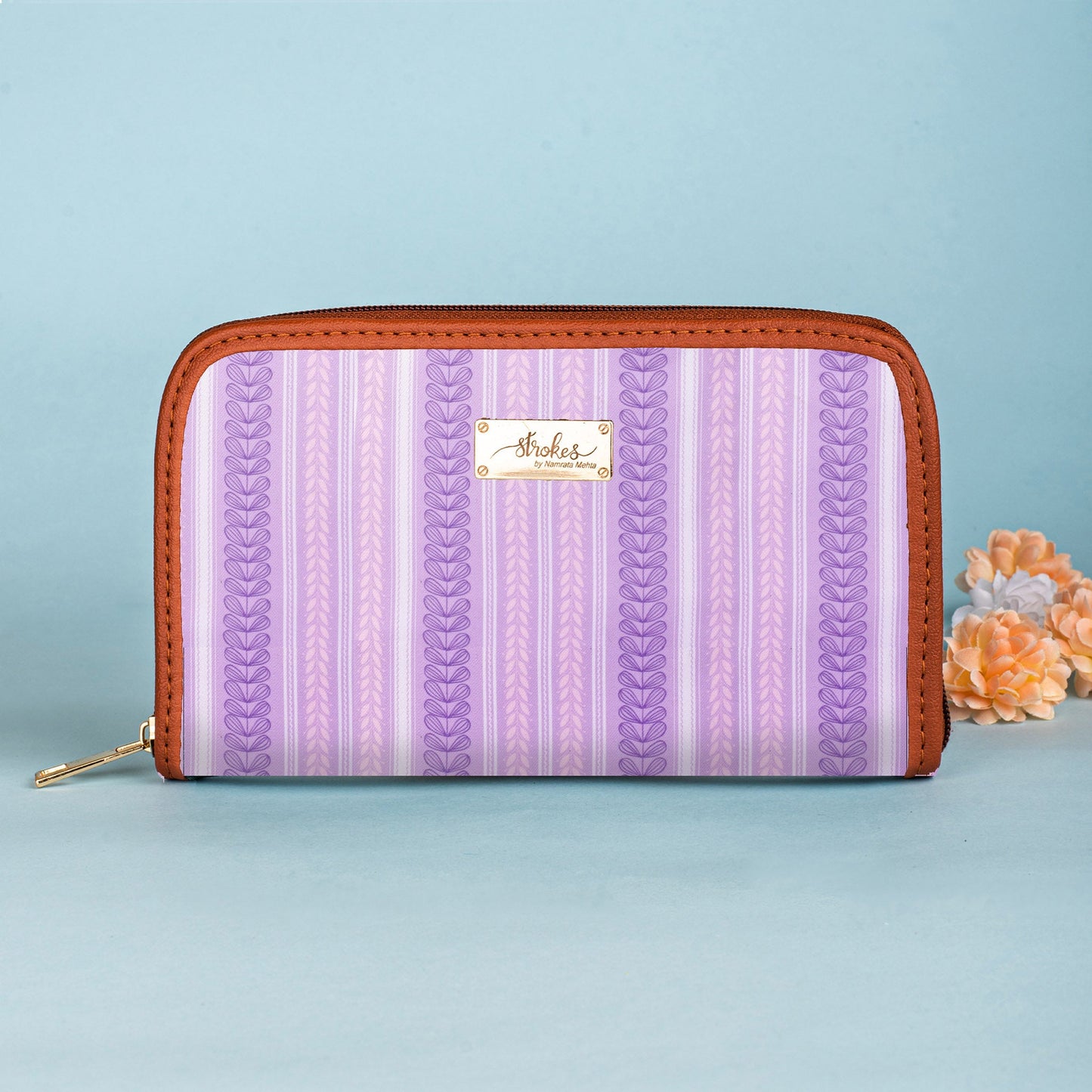 Lilac Leaves Zipper Wallet