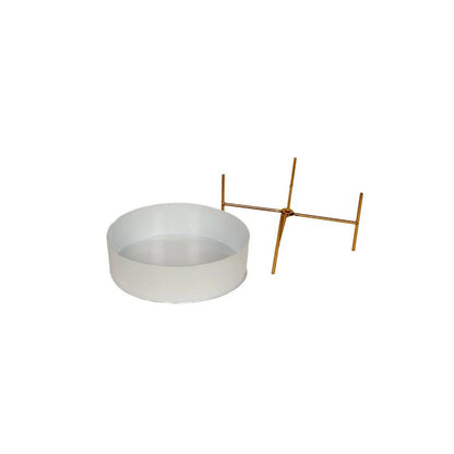 Round White & Gold Table Planter With Stand Set of 2