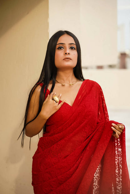 Rosso Saree